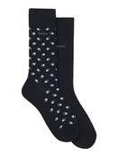 2 Pack Pattern Cotton Socks - Blue - 40-46 image