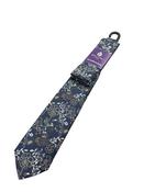 7.5cm Flower Tie &amp; Pocket Square - Navy