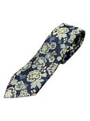 8cm Flower Silk Tie - Blue
