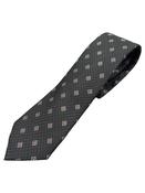 Sartorial 8cm Geo Silk Tie - Black