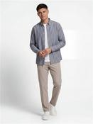 Poplin Melange Stripe Shirt - Blue - M image