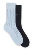 2 Pack Minipattern Cotton Socks - Blue - 40-46 image