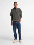 Pima Cotton Quarter Zip Knit - Green - M