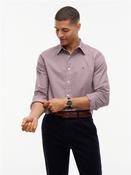 Flex Poplin Micro Gingham Shirt - Red - S