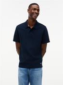 Washed Waffle Polo - Blue - S