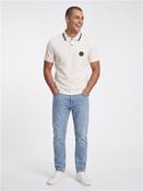 Stretch Jersey Tipped Polo Shirt - Stone - S image