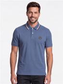 Stretch Jersey Tipped Polo Shirt - Blue - S image