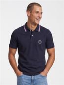 Stretch Jersey Tipped Polo Shirt - Navy - S image