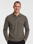 Pique Long Sleeve Polo Shirt - Brown - S image