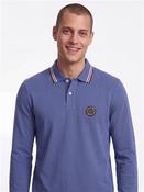 Pique Long Sleeve Polo Shirt - Blue - S image