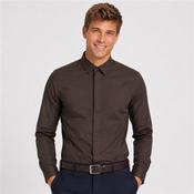 Cotton Satin Shirt - Brown - M image