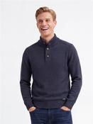 Button Neck Knit - Navy - S