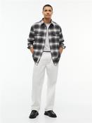 Flannel Check Shirt Jacket - Grey - S image