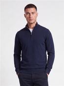 Knitted Quarter Zip Top - Navy - S image