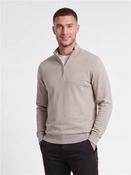 Knitted Quarter Zip Top - Beige - S image