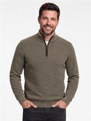 Structured Two Tone 1/4 Zip Jumper - Green - M image