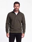 Two-Tone Interlock Quarter Zip Sweatshirt - Green - S image