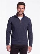 Structured Two-Tone Quarter Zip - Navy - S