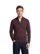 Merino Wool Quarter Zip Jumper - Red - M