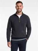 Fisherman Quarter Zip Knit - Navy - M image