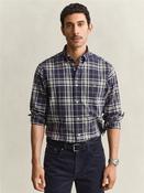 Classic Poplin Check Shirt - Navy - M image