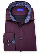 Belmonte Slim Fit Twill Shirt - Red - S