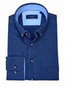Striped Oxford Shirt - Navy - S image