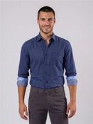Geo Print Soft Twill Shirt - Navy - S image