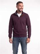 Two-Tone Interlock Quarter Zip Sweatshirt - Red - S image