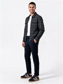Zip Through Check Overshirt - Navy - S image