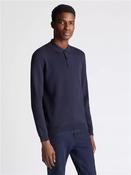 Long Sleeve Knitted Polo - Navy - M image