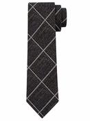 Sartorial Textured Check Silk 8cm Tie - Beige image