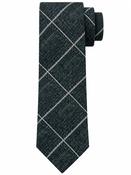 Sartorial Textured Check Silk 8cm Tie - Green image