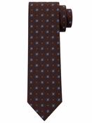 Geo Flower Dot Silk 8cm Tie - Brown image