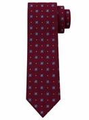 Geo Flower Dot Silk 8cm Tie - Red image