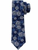 Flower 7.5cm Tie With Pocket Square - Navy image