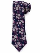 Flower 7.5cm Tie With Pocket Square - Navy image