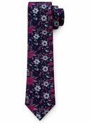 Flower 7.5cm Tie With Pocket Square - Navy image