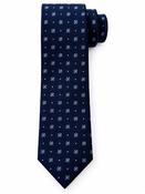 Geo Flower Dot Silk 8cm Tie - Navy image