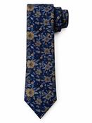 Flower 7.5cm Tie With Pocket Square - Navy image