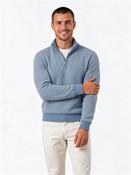 Structured Two Tone Cotton Half Zip - Blue - S image