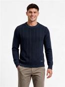 Stripe Crew Neck Knit - Navy - S image