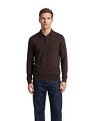 100% Merino Wool Long Sleeve Polo - Purple - M image