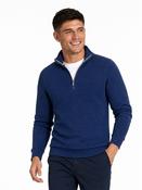 Leinster Quarter Zip Ribbed Sweatshirt - Navy - M image