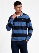 Chambray Stripe Heavy Rugby Polo - Blue - M image