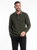 Wool Cotton Polo Knit - Green - M image