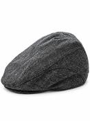 Herringbone 2 Panel Flat Cap - Grey - 59