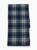 Double Faced Check Scarf - Navy