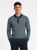 Long Sleeve Knitted Polo - Green - M