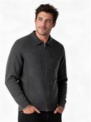 Knitted Full Zip Top - Grey - S